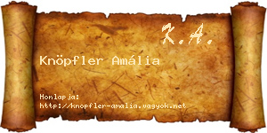 Knöpfler Amália névjegykártya